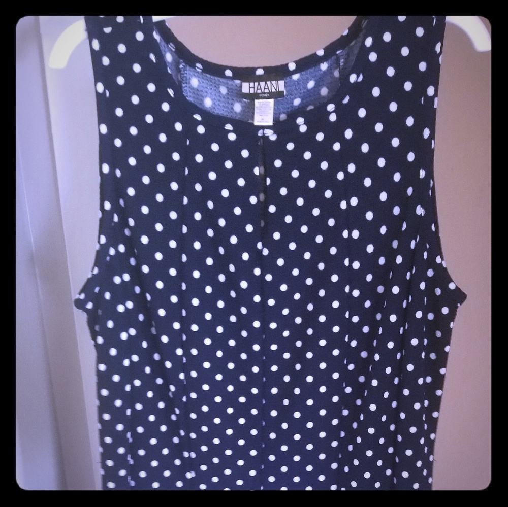 Blue dress with polka dots